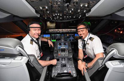 Comandante y copiloto del vuelo de Qantas.