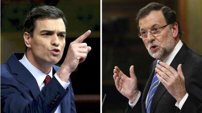 Pedro Sánchez y Mariano Rajoy, en el Congreso.