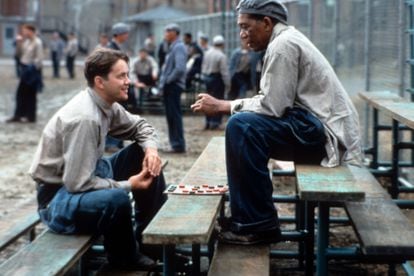 Tim Robbins and Morgan Freeman in 'Life Sentence'.