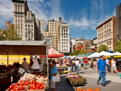 El 'greenmarket' de Union Square, en Manhattan (EE UU).