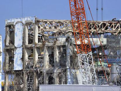 El edificio del cuarto reactor de la central de Fukushima, esta semana.