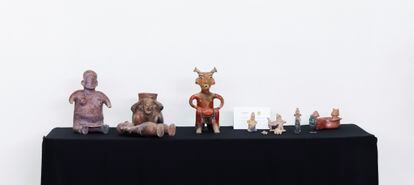 Las 12 piezas arqueológicas devueltas a México.
