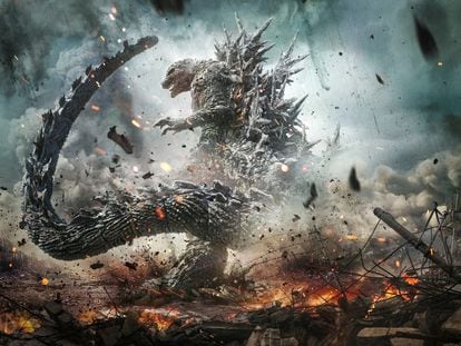 Nueva imagen de la película 'Godzilla Minus one', en una imagen distribuida por la web oficial de Godzilla.