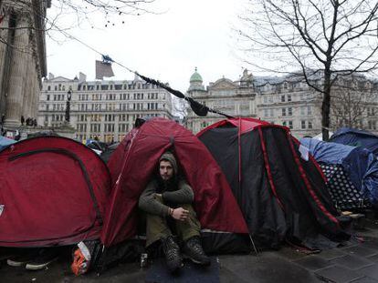 Varias tiendas de campa&ntilde;a de Occupy London.