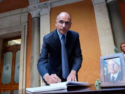 Enrico Letta, durante un homenaje al expresidente italiano Giorgio Napolitano en septiembre en Roma