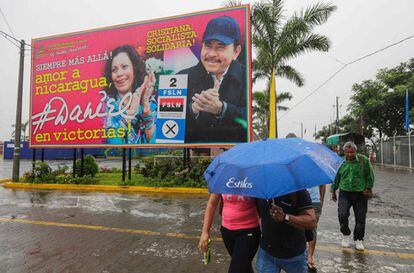 Cartel de propaganda electoral en Nicaragua. 