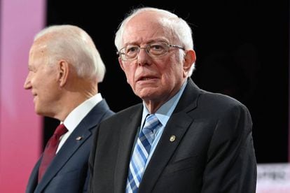 Los precandidatos demócratas Joe Biden y Bernie Sanders.
