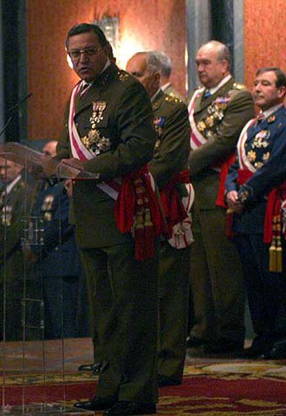 Mena, durante su discurso en la Capitanía General.