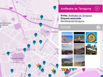 El mapa de Tarragona fet per 'instagramers'.