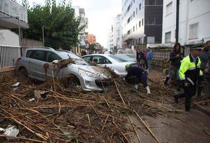 Inundaciones en la zona del barranco de Barenys de Salou.