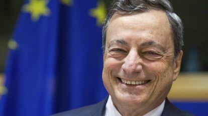 Mario Draghi, presidente del Banco Central Europeo (BCE), este lunes en Bruselas.