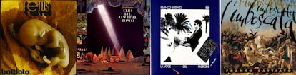 De izquierda a la derecha las portadas de ‘Fetus’ (1971); ‘L'era del cinghiale bianco’ (1979); ‘La voce del padrone’ (1981) y ‘L'Imboscata’ (1996).