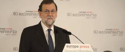 Rajoy a l'esmorzar informatiu d'Europa Press.