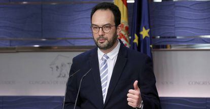 Antonio Hernando, portavoz parlamentario del PSOE. 