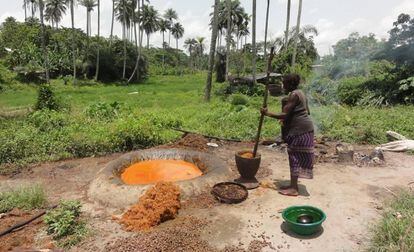 Pequeños agricultores, quienes siempre han producido aceite de palma a nivel local, se ven a menudo marginados por grandes multinacionales u obligados a trabajar en condiciones deplorables para ellas.