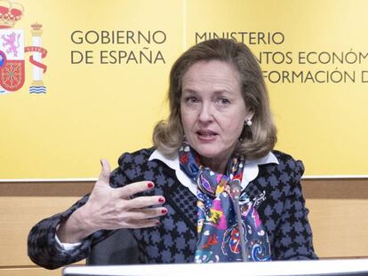 La vicepresidenta primera económica, Nadia Calviño.