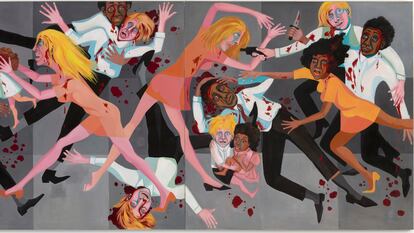 'American People Series #20: Die', inspirada en el 'Guernica' de Picasso, reflejaba la guerra social y racial durante el llamado 'largo y cálido verano' de 1967. cuando estallaron 159 disturbios raciales en distintas ciudades de Estados Unidos.