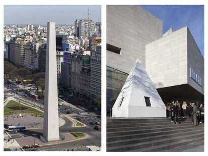 El Obelisco de Buenos Aires amaneció este domingo sin su característica cúpula piramidal.