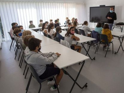 Una clase de primaria del colegio Aldapeta María de San Sebastián.