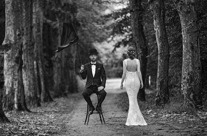 En Reportaje Social, dedicado a bodas, esta es una de las fotos en blanco y negro que consiguió el LUX Oro.