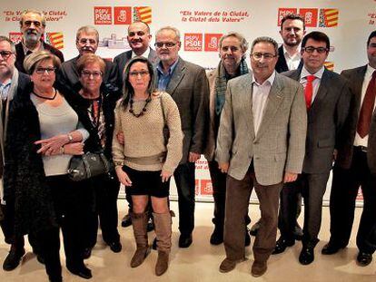Los premiados la noche del jueves por los socialistas de Valencia. 