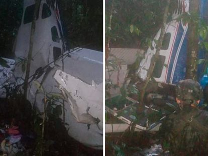 Restos de la avioneta que había sido reportada como desaparecida en Guaviare (Colombia).