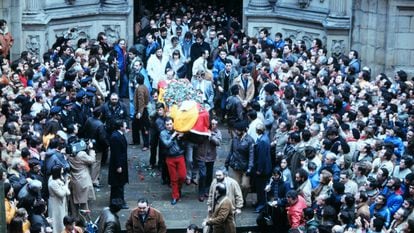 Funeral de Enrique Casas, el 23 de febrero de 1984 en San Sebastián.