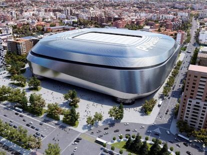 Recreación del estadio Santiago Bernabéu tras la remodelación que comenzará este verano.
