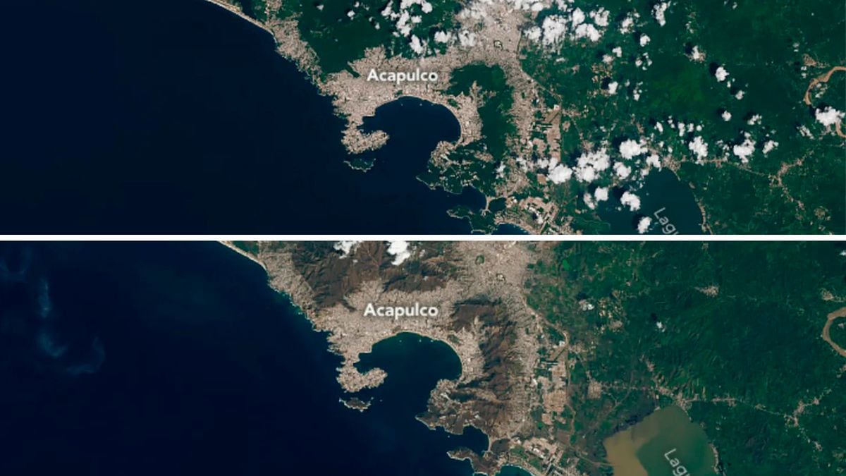 This is what Acapulco looks like before and after Hurricane Otis.