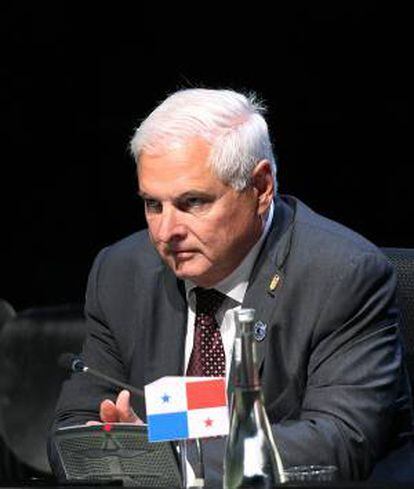 El presidente de Panamá, Ricardo Martinelli, en la ceremonia de inauguración de la Cumbre de la Comunidad de Estados Latinoamericanos y Caribeños (Celac), en Santiago de Chile.