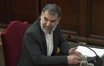 Jordi Cuixart, el pasado martes, en el juicio del procés.