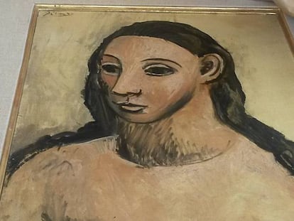 Imagen del cuadro cabeza de muejr joven, de Pablo Picasso.