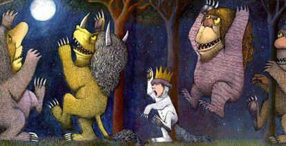 Una ilustración de 'Donde viven los monstruos', de Maurice Sendak
