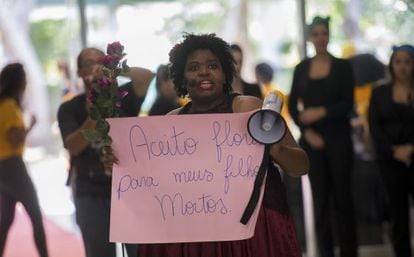 Una protesta contra el racismo en Brasilia.