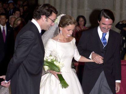 Agag, Ana Aznar y José María Aznar, en la boda, el 5 de septiembre de 2002.