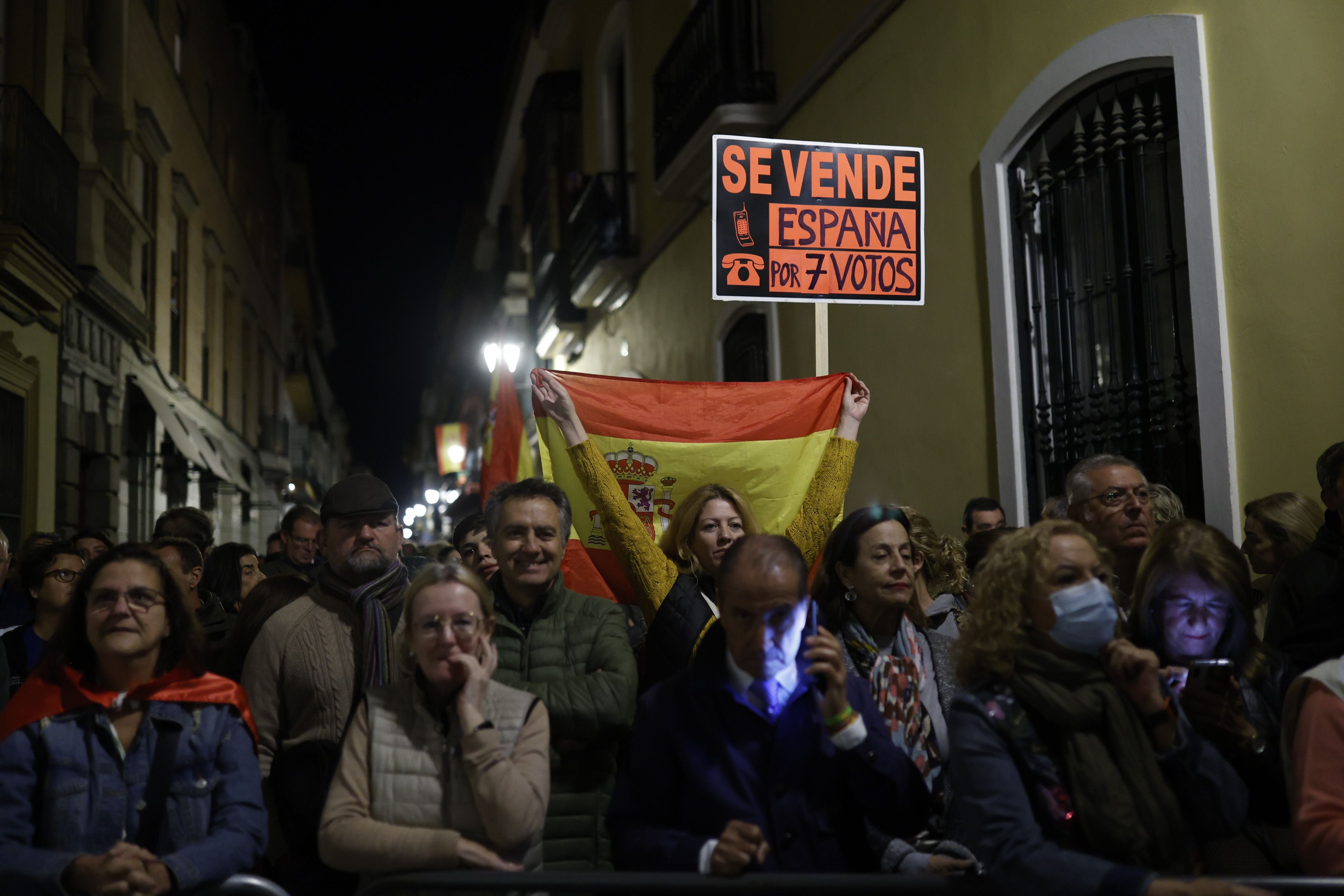 Manifestación en Sevilla en contra de la amnistía. 