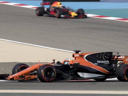 El McLaren, durante el GP de Bahrein. 