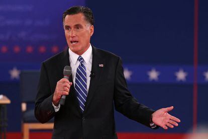 Romney durante el segundo debate electoral.