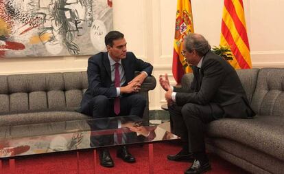 Pedro Sánchez i Quim Torra, en una reunió a Barcelona el 21 de desembre.