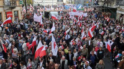 Protesta en Varsovia el pasado 29 de septiembre bajo el lema &quot;Despierta Polonia&quot;