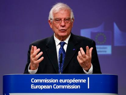 El jefe de la diplomacia europea, Josep Borrell, en Bruselas, este martes.