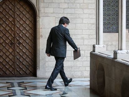 Carles Puigdemont, en el Palau de la Generalitat en octubre de 2017.