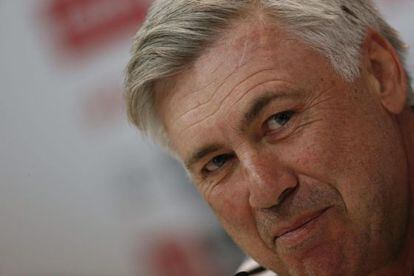 Carlo Ancelotti en la rueda de prensa. 