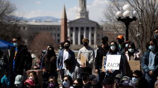 Una manifestación contra los crímenes de odio en Estados Unidos, este sábado en Denver (Colorado).