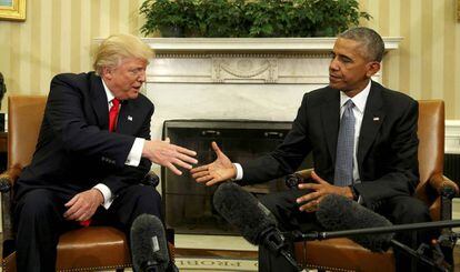 El presidente electo, Donald Trump, con Barack Obama, en la reuni&oacute;n que mantuvieron el 10 de noviembre