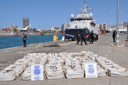 La droga incautada en el puerto de Las Palmas