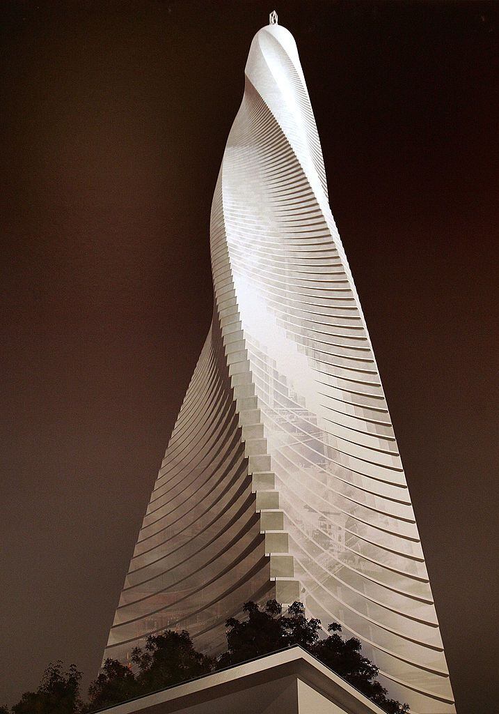 Representación del rascacielos Chicago Spire, diseñado por el arquitecto Santiago Calatrava.