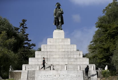 Monument to Napoleon in his hometown, Ajaccio (Corsica), in March 2021.
