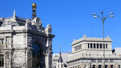 Fachada del Banco de España, en Madrid.