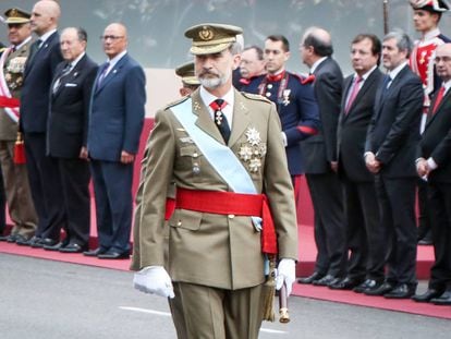Felipe VI en el desfile militar del 12 de octubre.